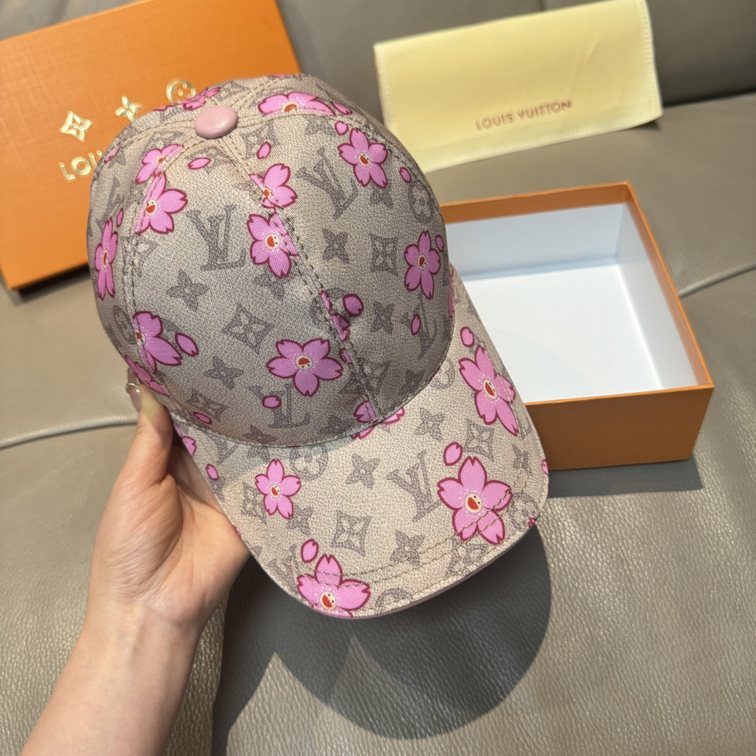 LV x TM MONOGRAM CHERRY BLOSSOM 印花棒球帽出货啦