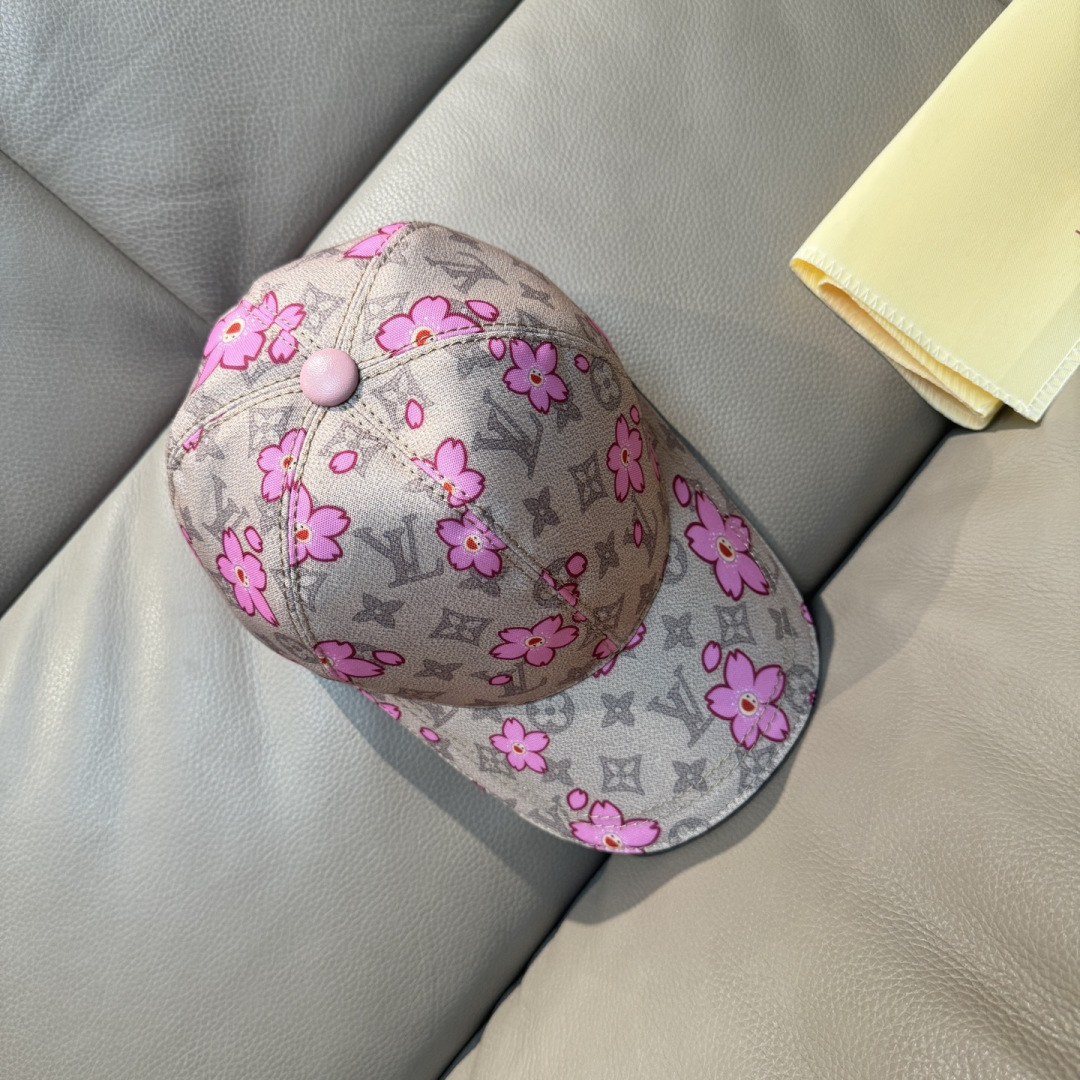 LV x TM MONOGRAM CHERRY BLOSSOM 印花棒球帽出货啦