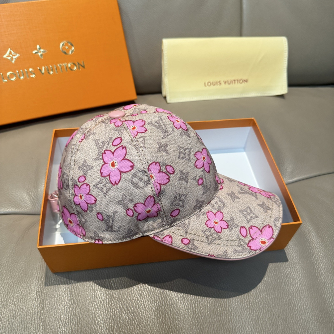 LV x TM MONOGRAM CHERRY BLOSSOM 印花棒球帽出货啦