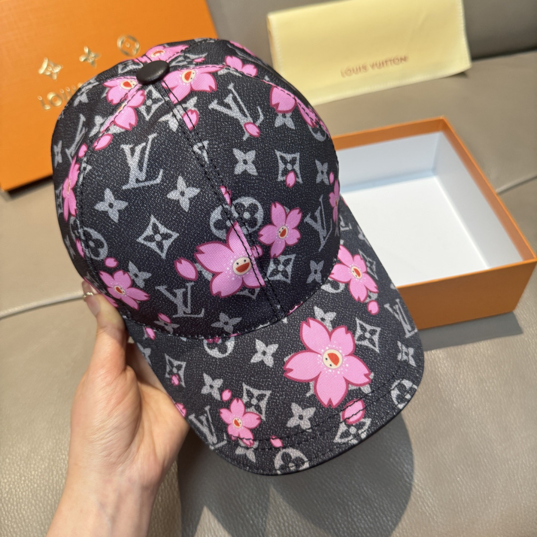 LV x TM MONOGRAM CHERRY BLOSSOM 印花棒球帽出货啦