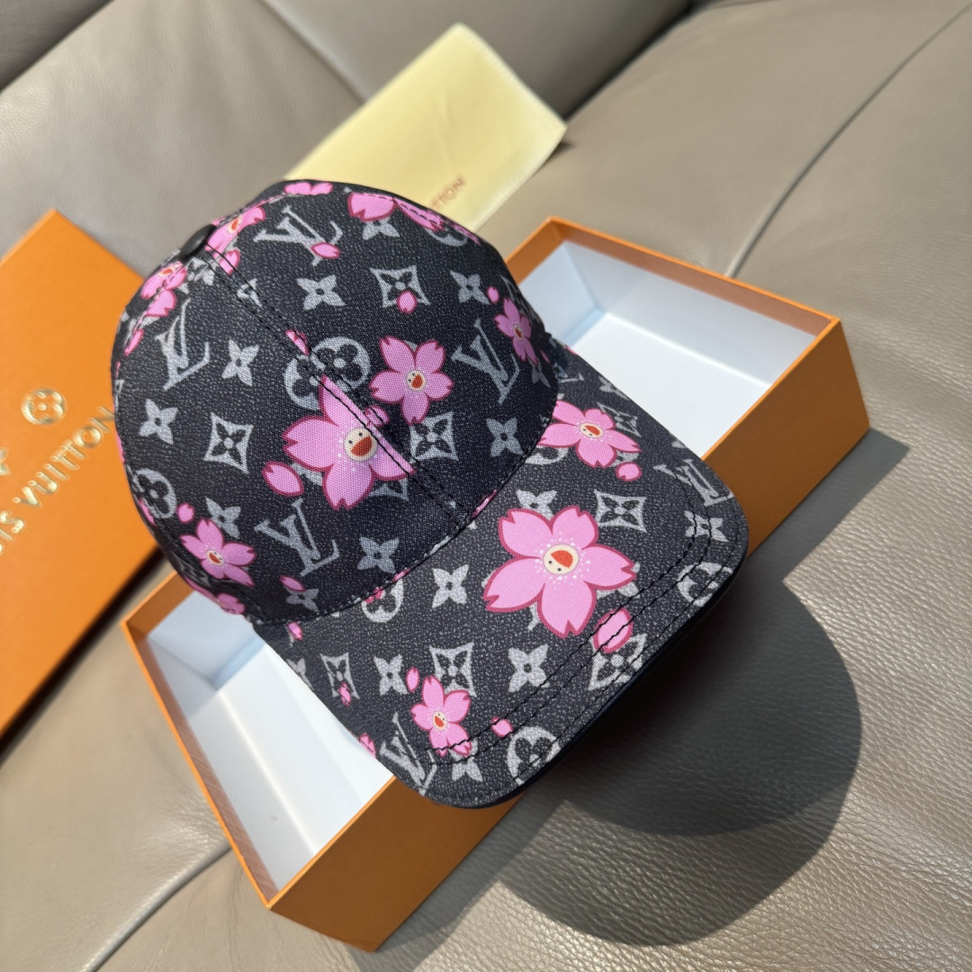 LV x TM MONOGRAM CHERRY BLOSSOM 印花棒球帽出货啦