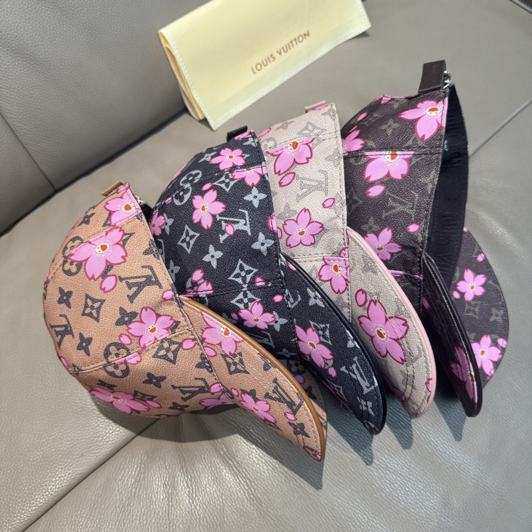 LV x TM MONOGRAM CHERRY BLOSSOM 印花棒球帽出货啦