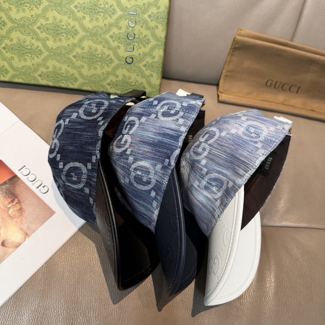 配盒子布袋，Gucci(古奇)新款原单棒球帽， 帆布拼皮，专柜热卖款，1:1开模订制，原版帆布料+头层牛