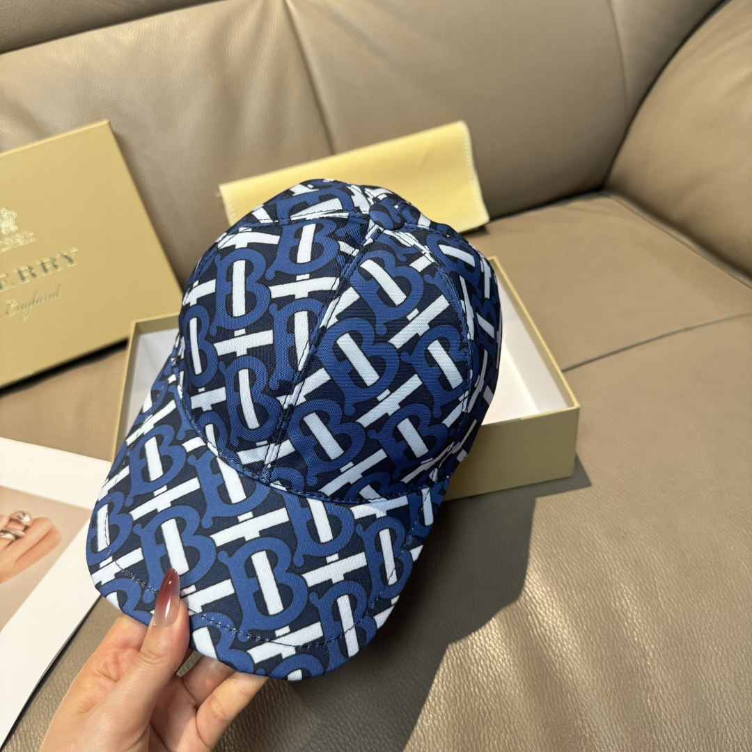 Burberry 配盒子布袋 Burberry（巴宝莉）最新款棒球帽 开模订制 全新TB图纹 印花面料