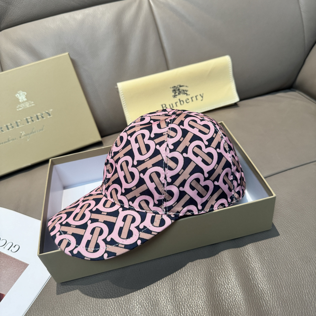 Burberry 配盒子布袋 Burberry（巴宝莉）最新款棒球帽 开模订制 全新TB图纹 印花面料