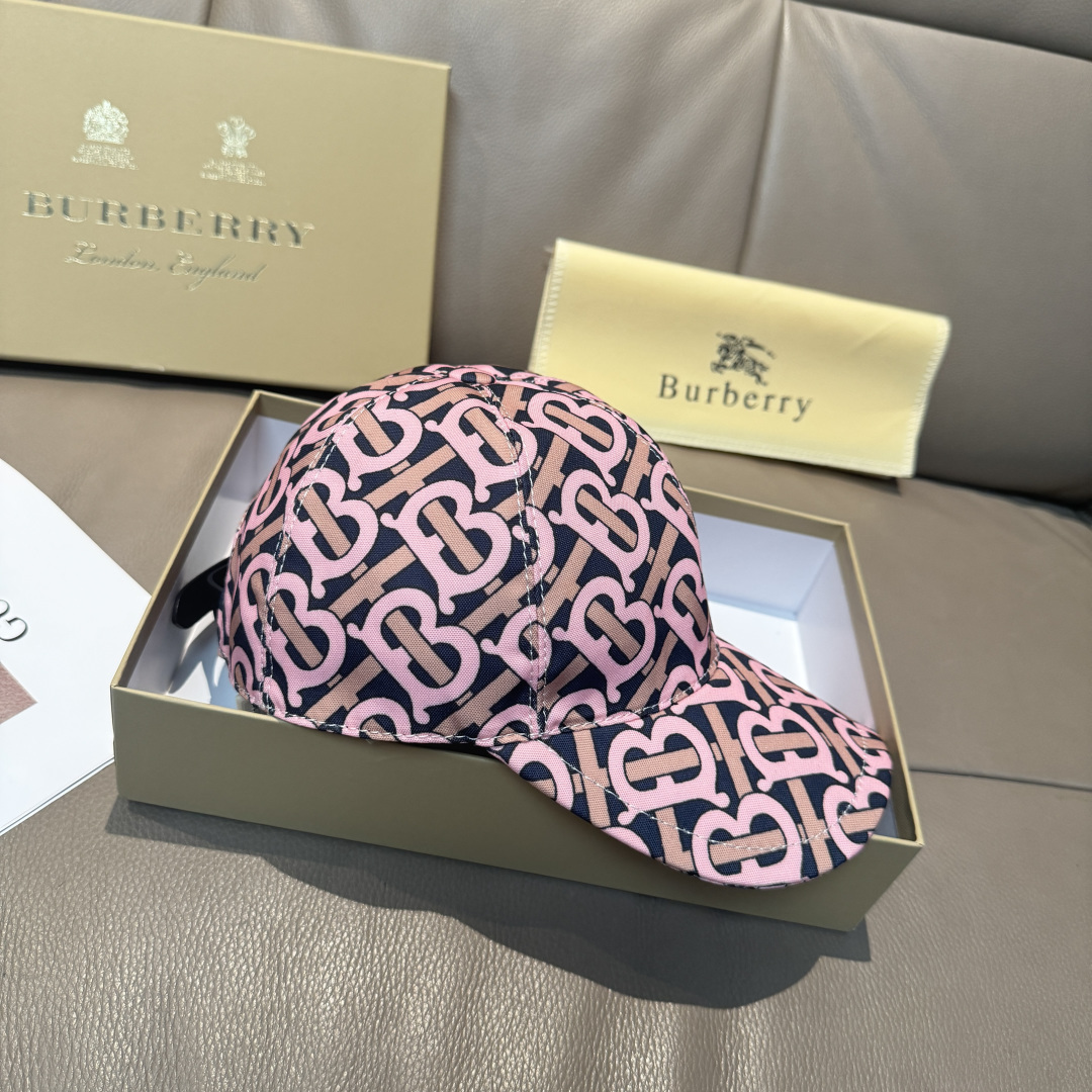 Burberry 配盒子布袋 Burberry（巴宝莉）最新款棒球帽 开模订制 全新TB图纹 印花面料