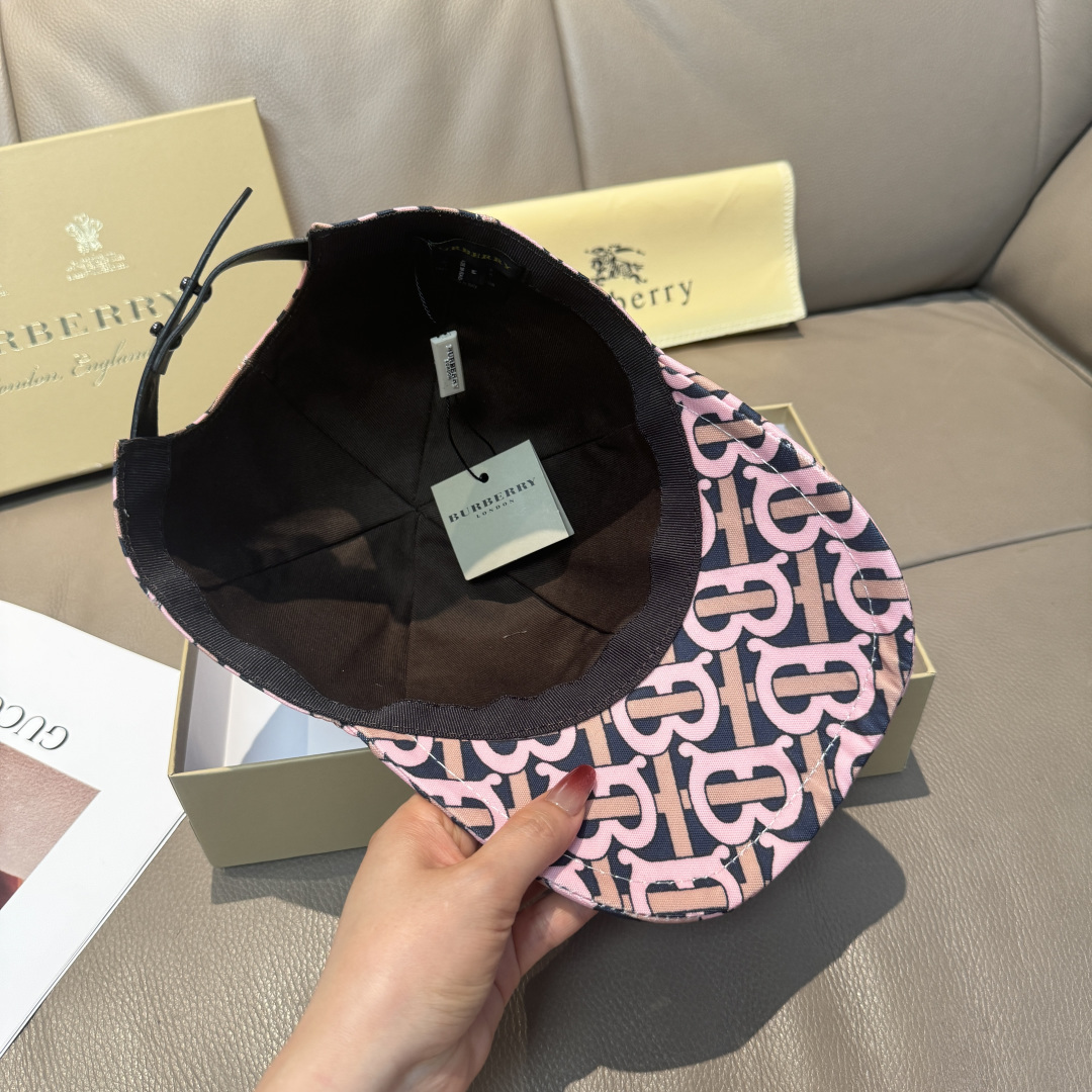 配盒子布袋，Burberry（巴宝莉）最新款棒球帽，正品开模订制，全新TB图纹，原版印花面料，做工细致无