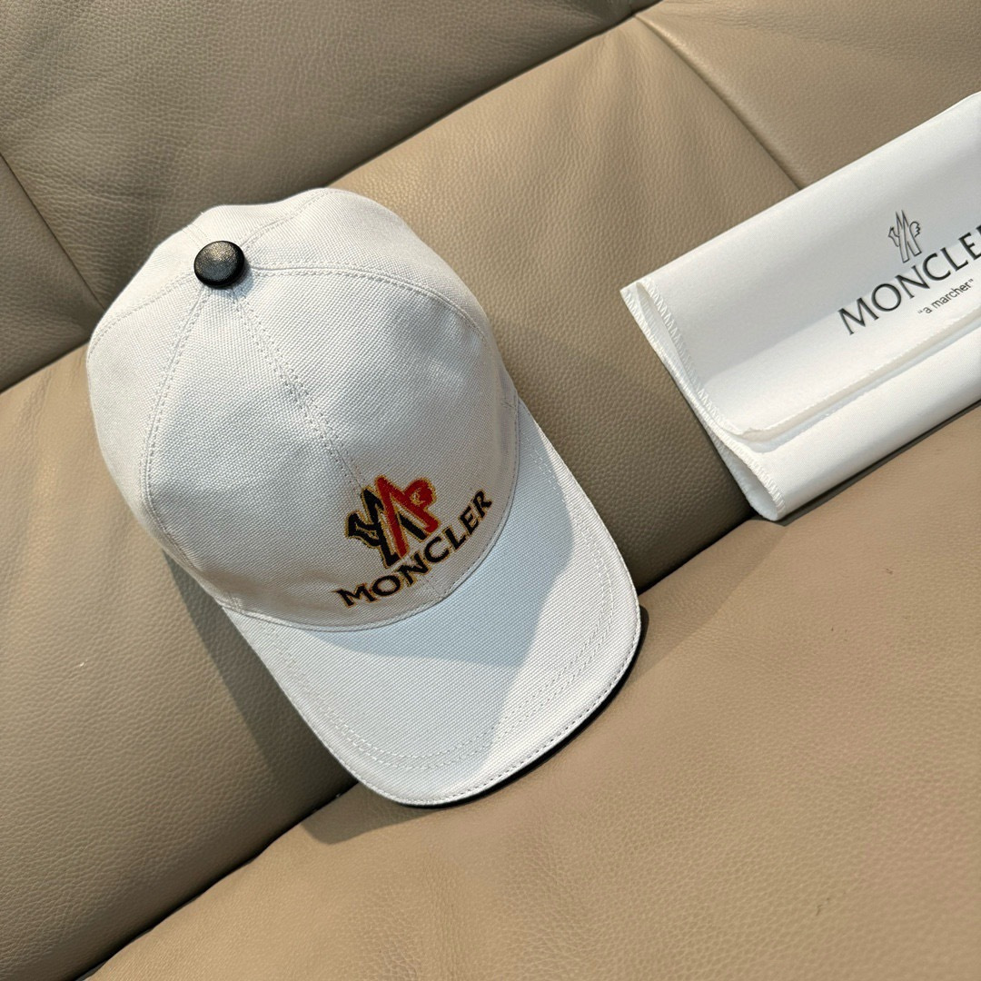 Moncler 配包装布袋 Moncler蒙口新款 棒球帽 1:1开模订制 全新立体刺绣 帆布料+头层牛皮
