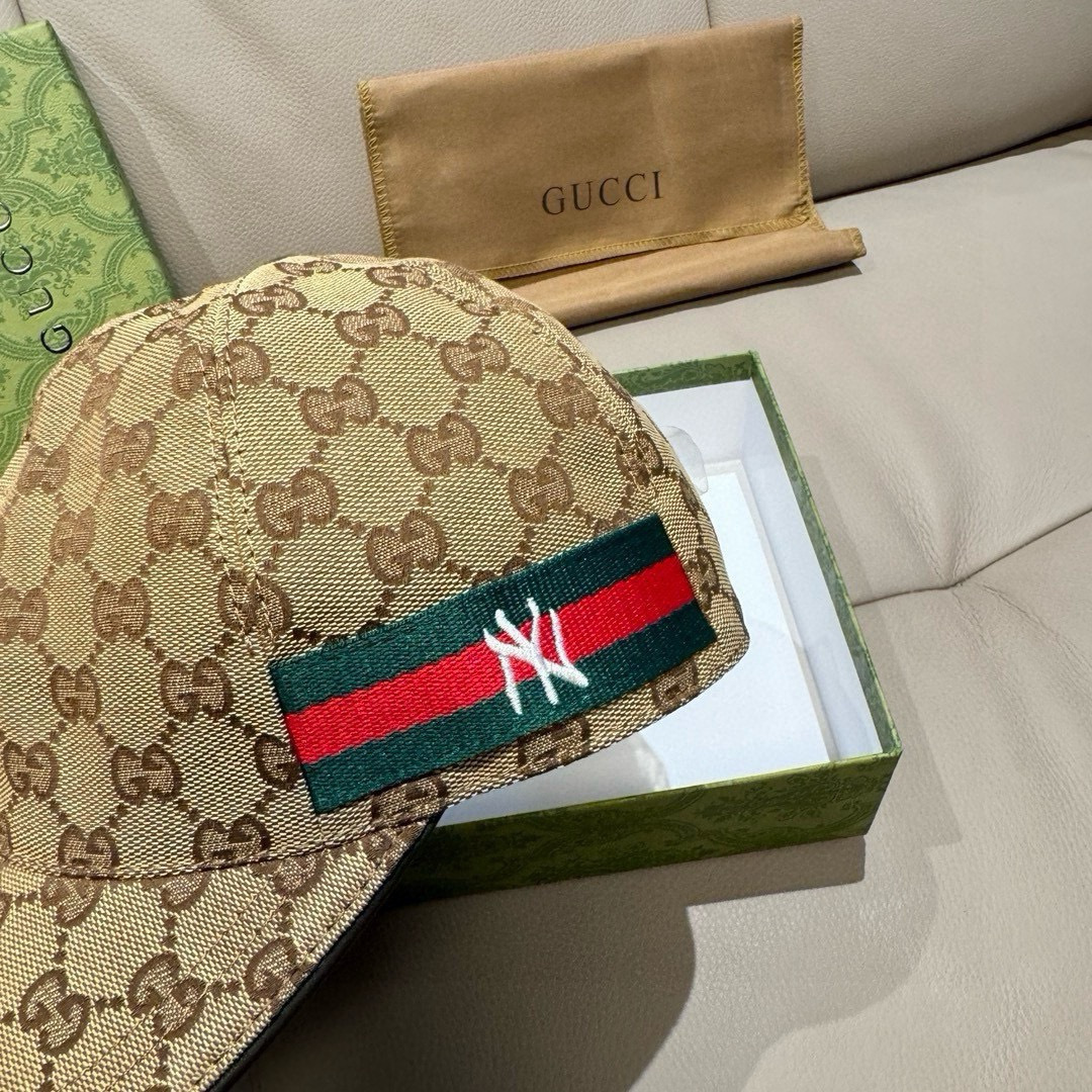 Gucci 配盒子布袋 NY&Gucci(古奇)最新合作款 棒球帽 1:1开模订制 细节可