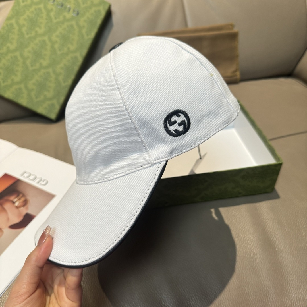 Gucci 配盒子布袋 Gucci(古奇)最新款 棒球帽 双G小刺绣 1:1开模订制 1615+