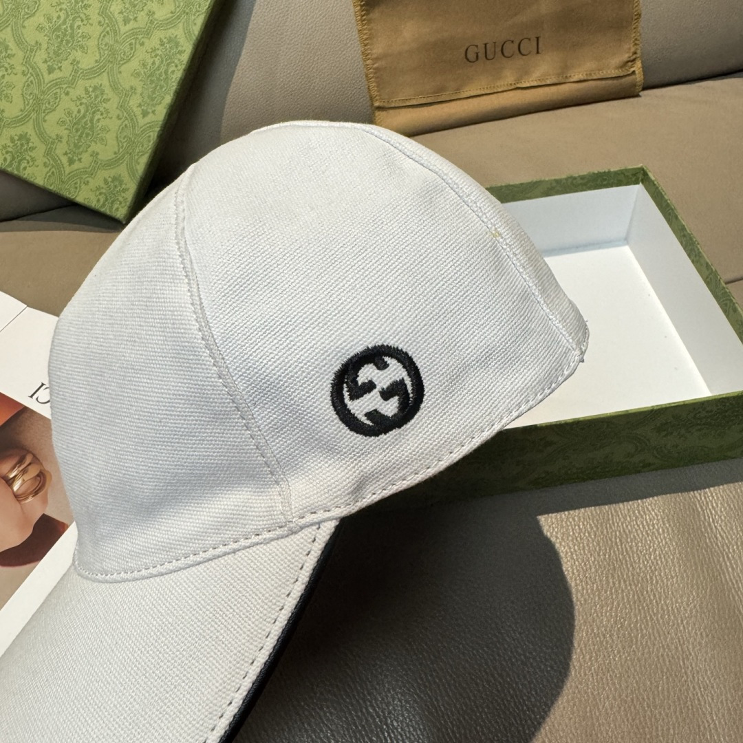Gucci 配盒子布袋 Gucci(古奇)最新款 棒球帽 双G小刺绣 1:1开模订制 1615+