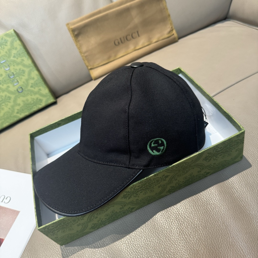 Gucci 配盒子布袋 Gucci(古奇)最新款 棒球帽 双G小刺绣 1:1开模订制 1615+