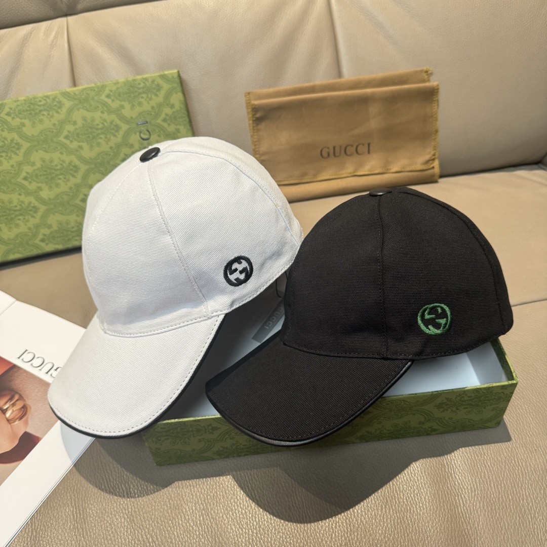 Gucci 配盒子布袋 Gucci(古奇)最新款 棒球帽 双G小刺绣 1:1开模订制 1615+