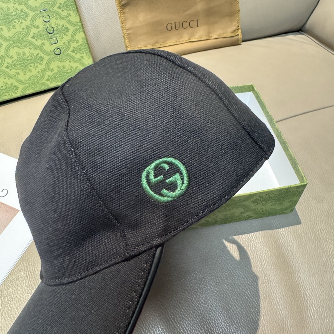 Gucci 配盒子布袋 Gucci(古奇)最新款 棒球帽 双G小刺绣 1:1开模订制 1615+