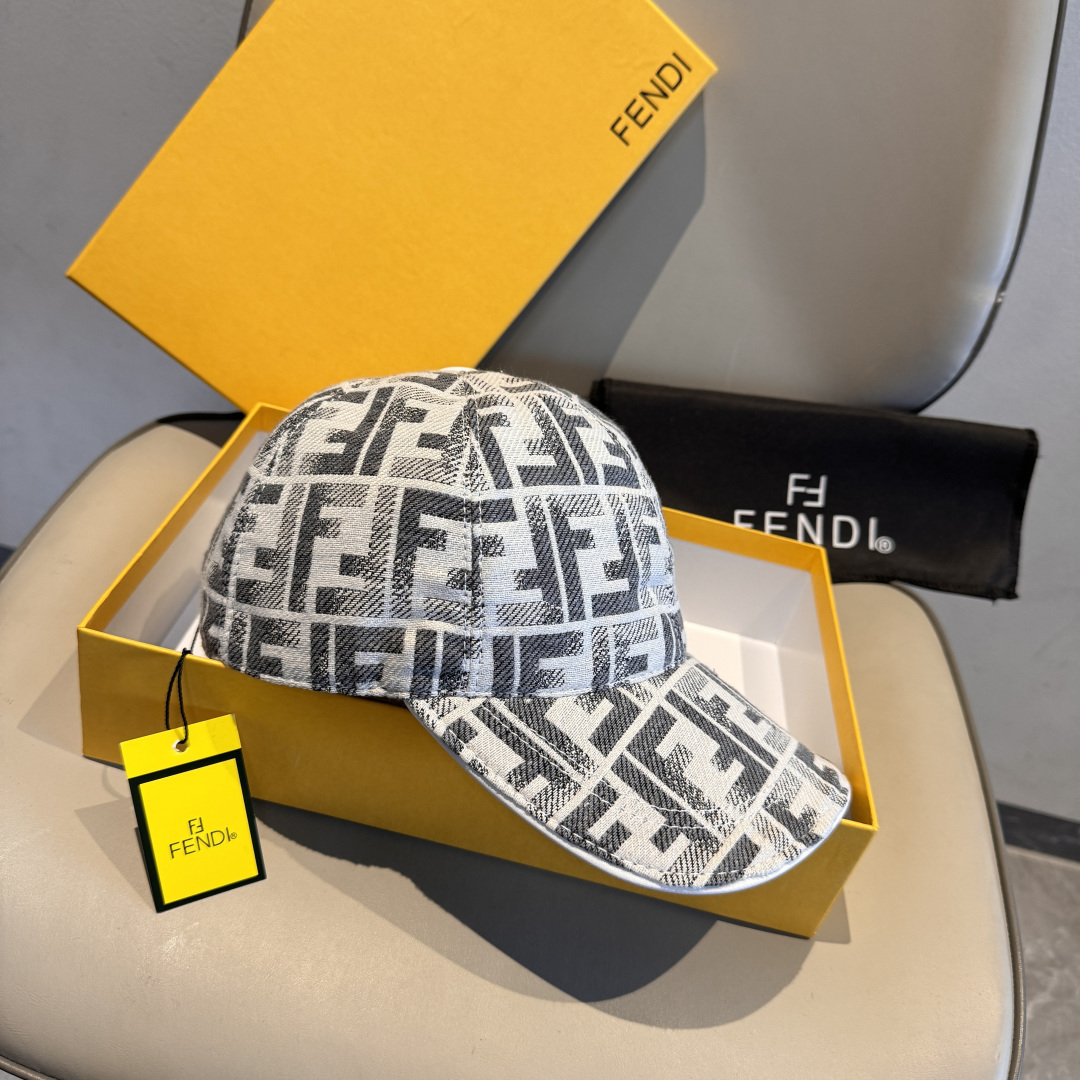 配盒子布袋，Fendi（芬迪）新款原单棒球帽， 双F提花，专柜常年热卖款，口碑极佳，1:1开模订制，原版