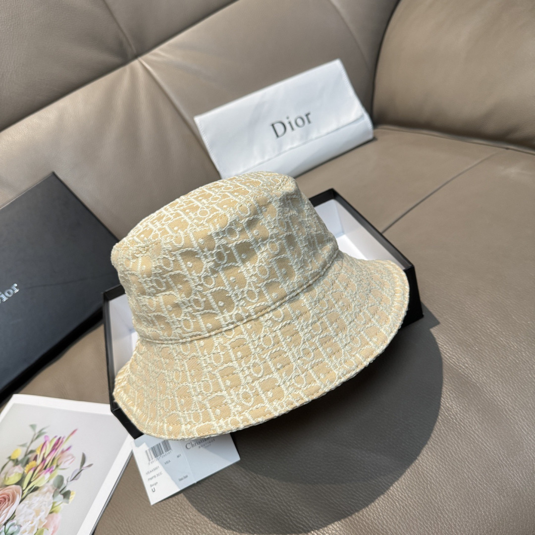 配包装布袋，Dior迪奥新款原单渔夫帽，顶级版本，专柜1:1开模订制，原版牛仔提花布料+纯棉里衬，轻盈透