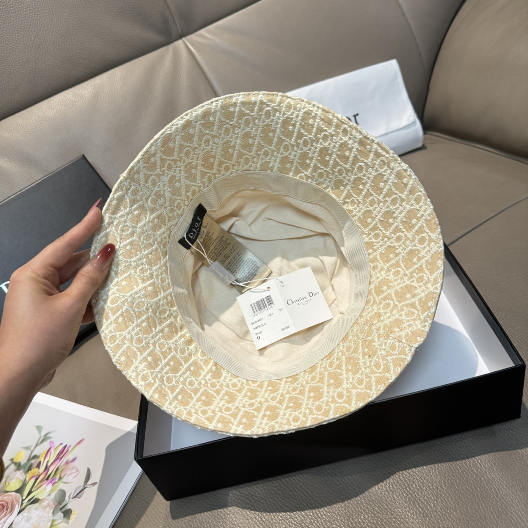 配包装布袋，Dior迪奥新款原单渔夫帽，顶级版本，专柜1:1开模订制，原版牛仔提花布料+纯棉里衬，轻盈透
