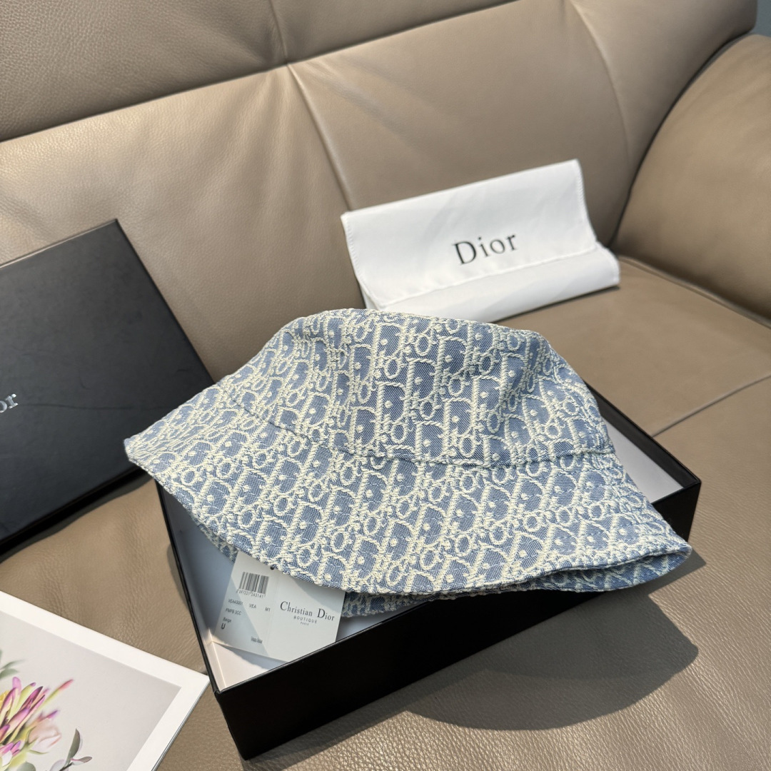 配包装布袋，Dior迪奥新款原单渔夫帽，顶级版本，专柜1:1开模订制，原版牛仔提花布料+纯棉里衬，轻盈透