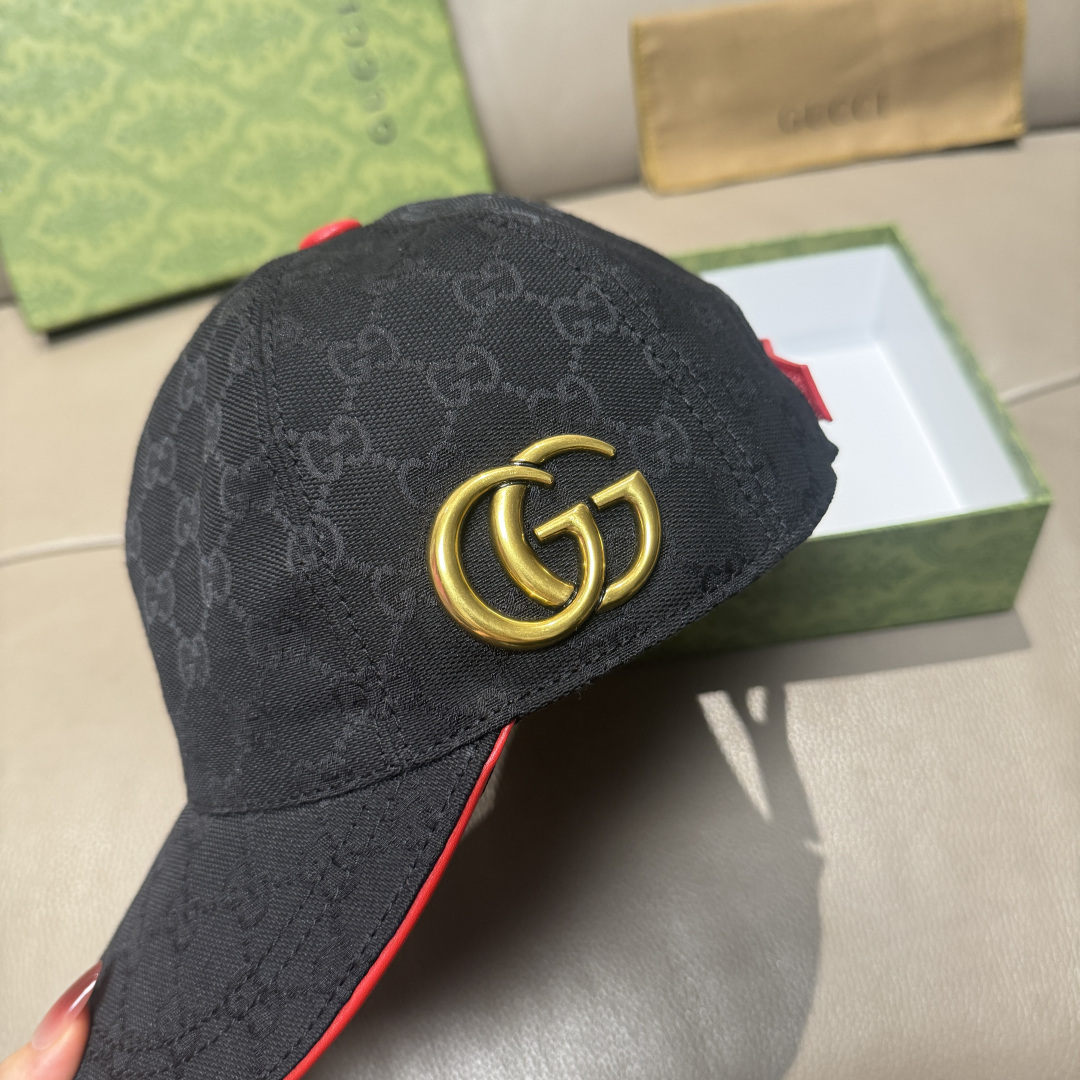 配包装布袋，Gucci(古奇)新款原单棒球帽， 金属双G，专柜最新款，1:1开模订制，正版开模五金，原版