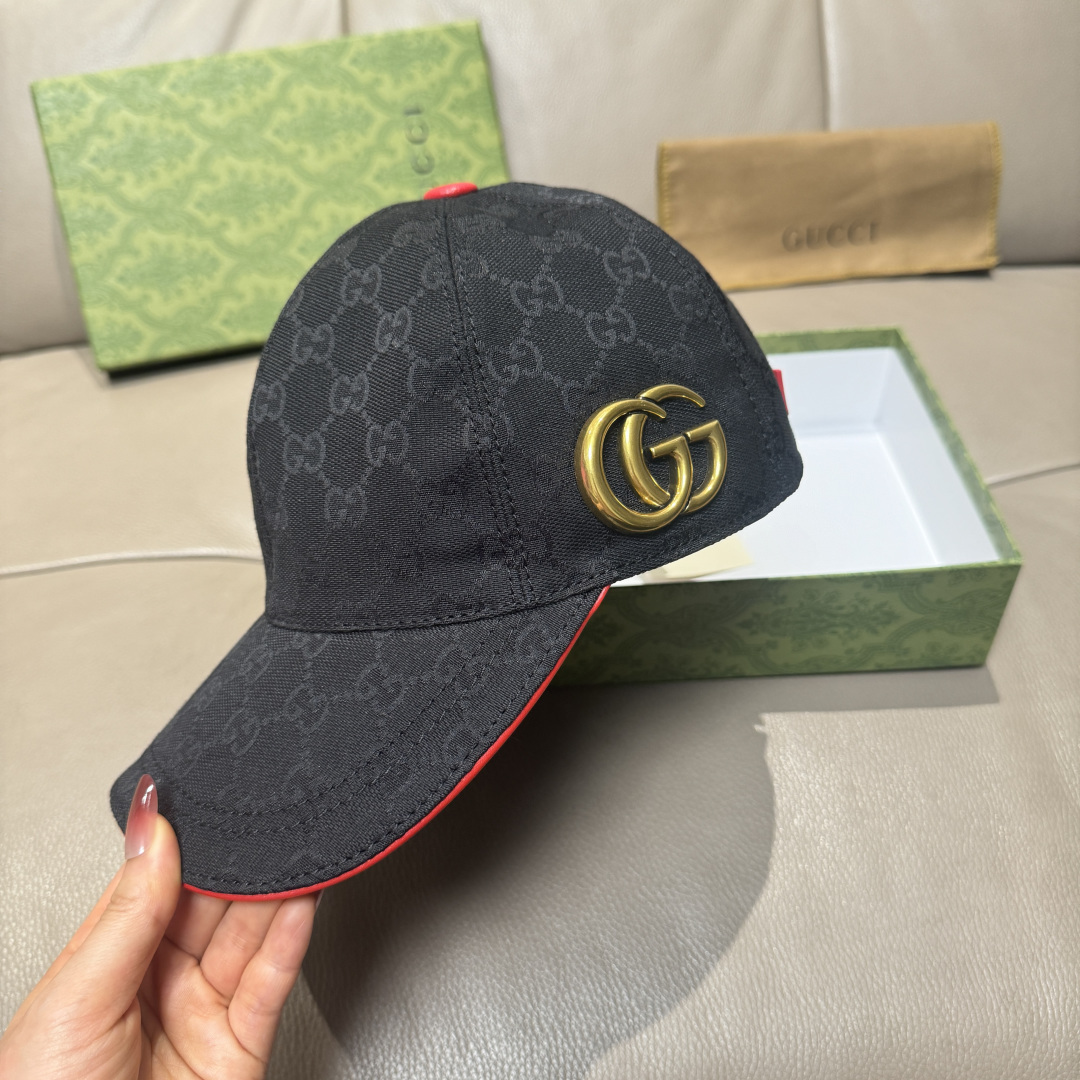 配包装布袋，Gucci(古奇)新款原单棒球帽， 金属双G，专柜最新款，1:1开模订制，正版开模五金，原版