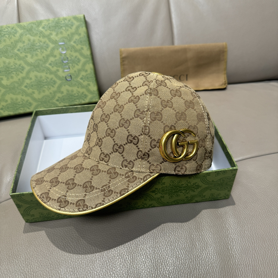 配包装布袋，Gucci(古奇)新款原单棒球帽， 金属双G，专柜最新款，1:1开模订制，正版开模五金，原版