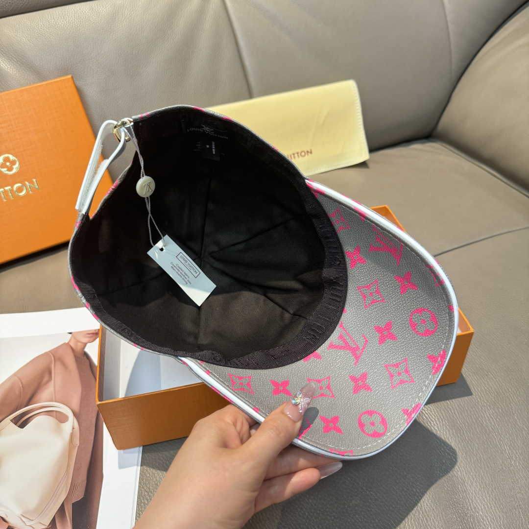 配包装布袋，LV路易威登经典原单棒球帽，经典老花，1:1开模订制，原版专柜PU皮革+头层牛皮包边，长年爆