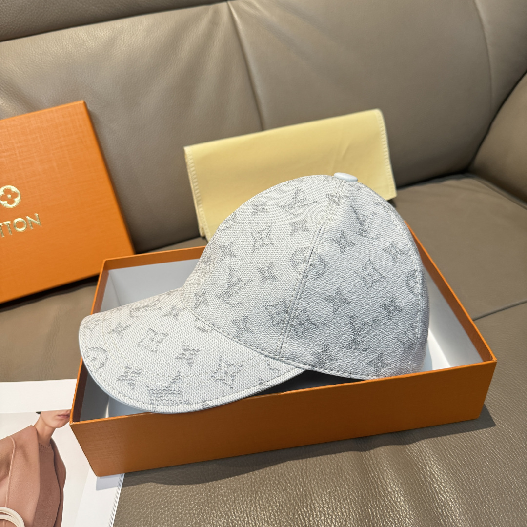 配包装布袋，LV路易威登经典原单棒球帽，经典老花，1:1开模订制，原版专柜PU皮革+头层牛皮包边，长年爆