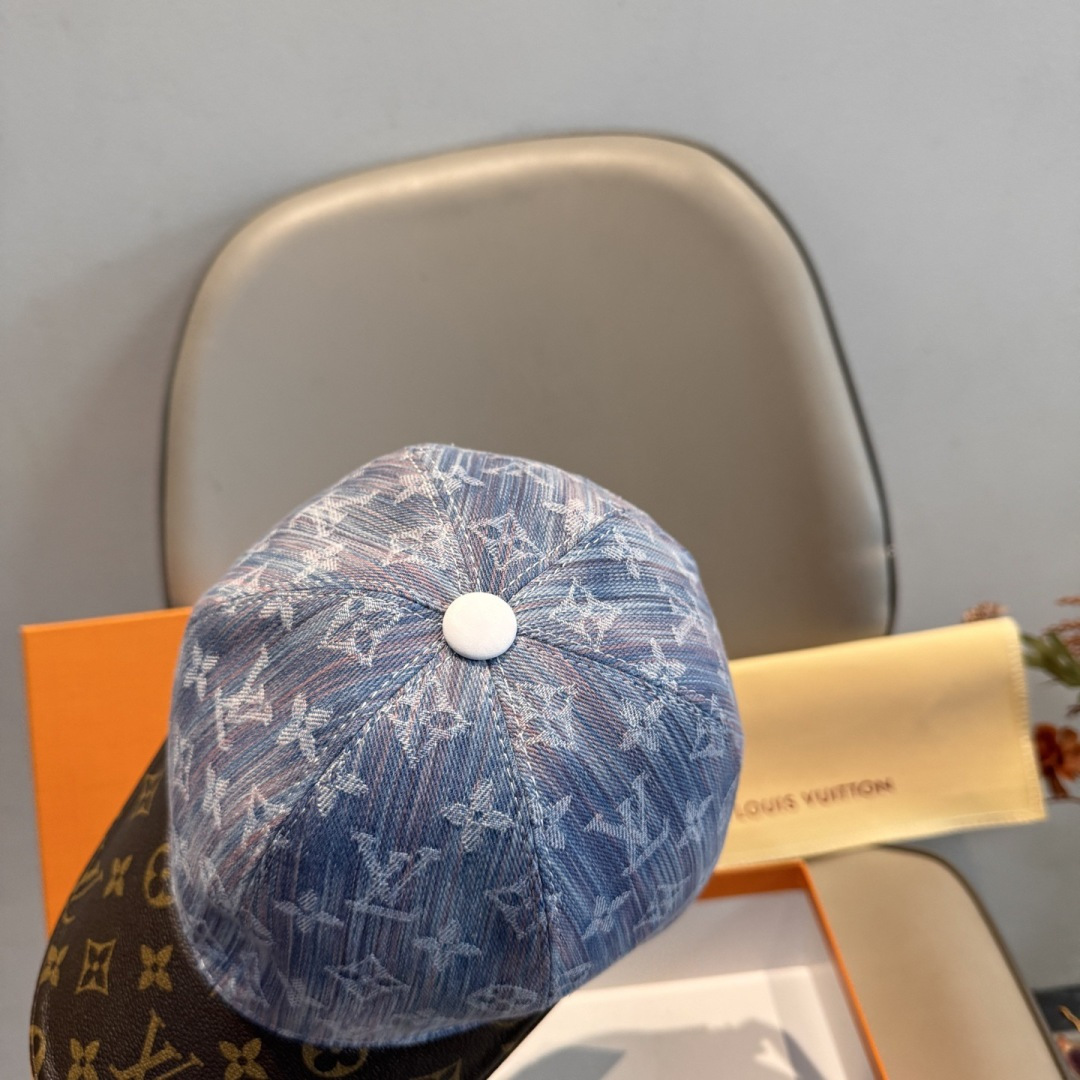 新款出货！配盒子布袋，LV(路易威登)新款原单棒球帽，老花拼接，1:1开模订制，原版纯棉布料+专柜老花布