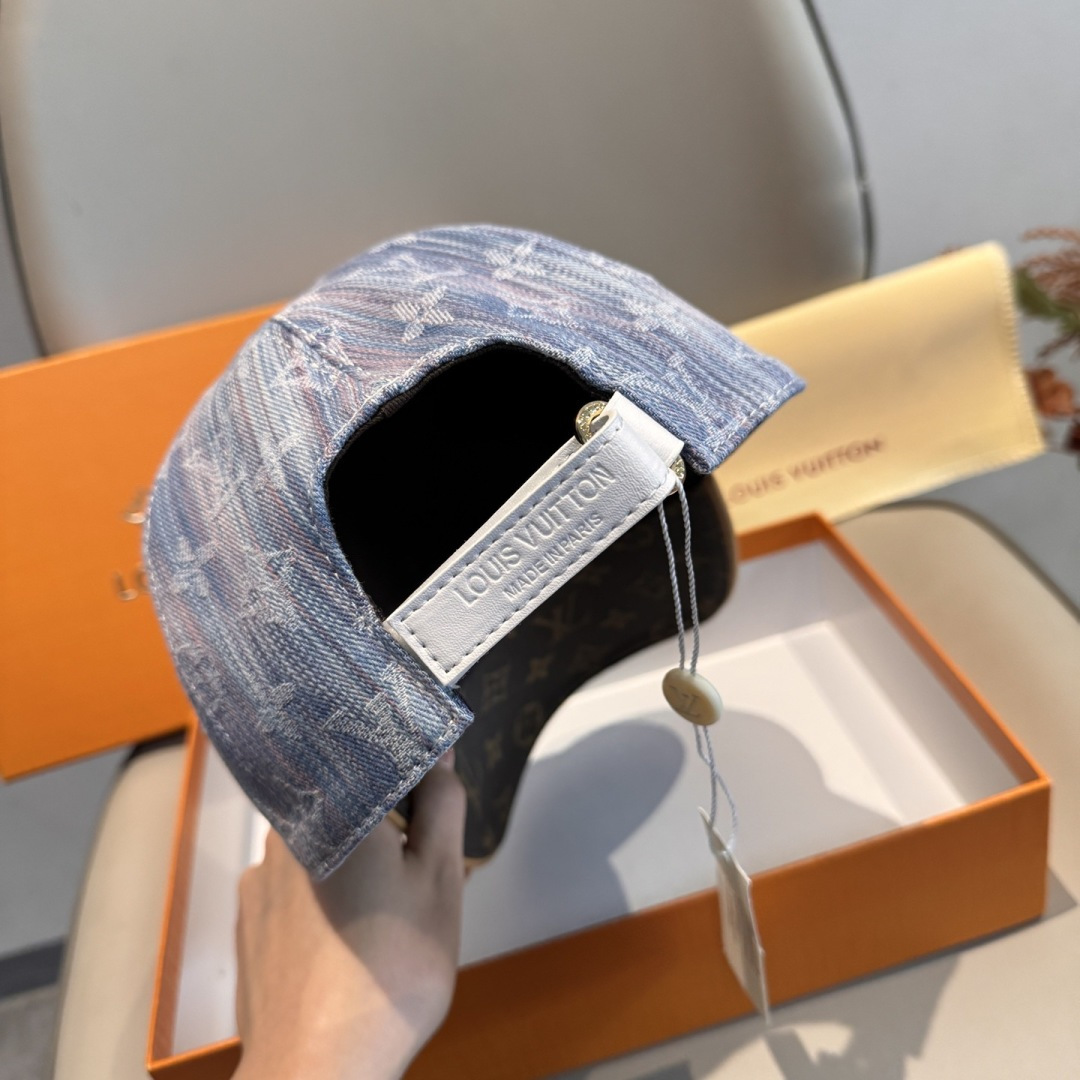 新款出货！配盒子布袋，LV(路易威登)新款原单棒球帽，老花拼接，1:1开模订制，原版纯棉布料+专柜老花布