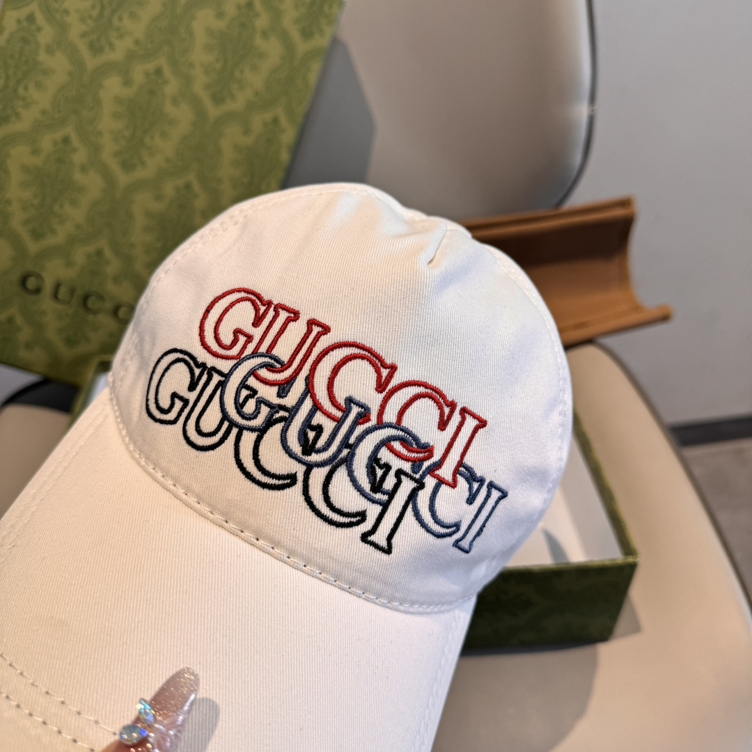 配盒子布袋，GUCCI古奇专柜新款原单棒球帽，1:1开模订制，立体刺绣，精致无暇！100%纯棉面料，原厂