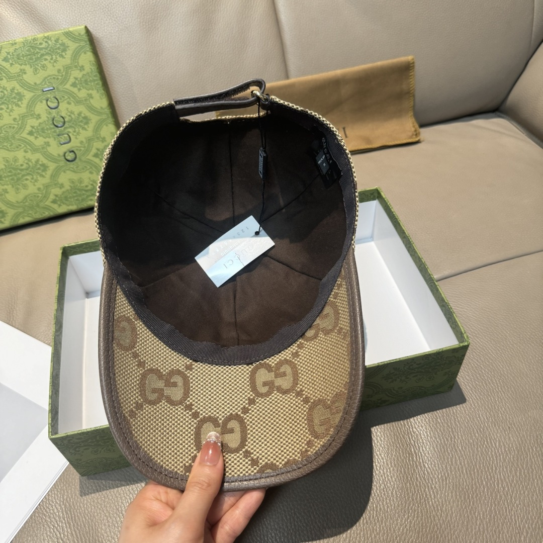 配包装布袋，Gucci古奇新款原单棒球帽， 大双G，专柜1:1开模订制，原版帆布面料+头层牛皮，轻盈透气