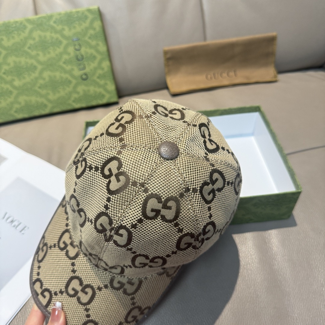 配包装布袋，Gucci古奇新款原单棒球帽， 大双G，专柜1:1开模订制，原版帆布面料+头层牛皮，轻盈透气