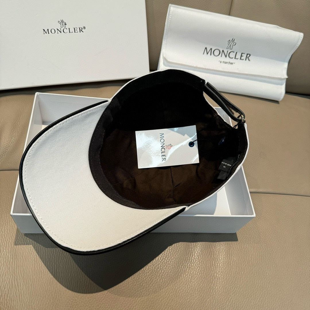 配包装布袋，Moncler蒙口新款原单棒球帽，专柜1:1开模订制，全新立体刺绣，原版帆布料+头层牛皮，纯