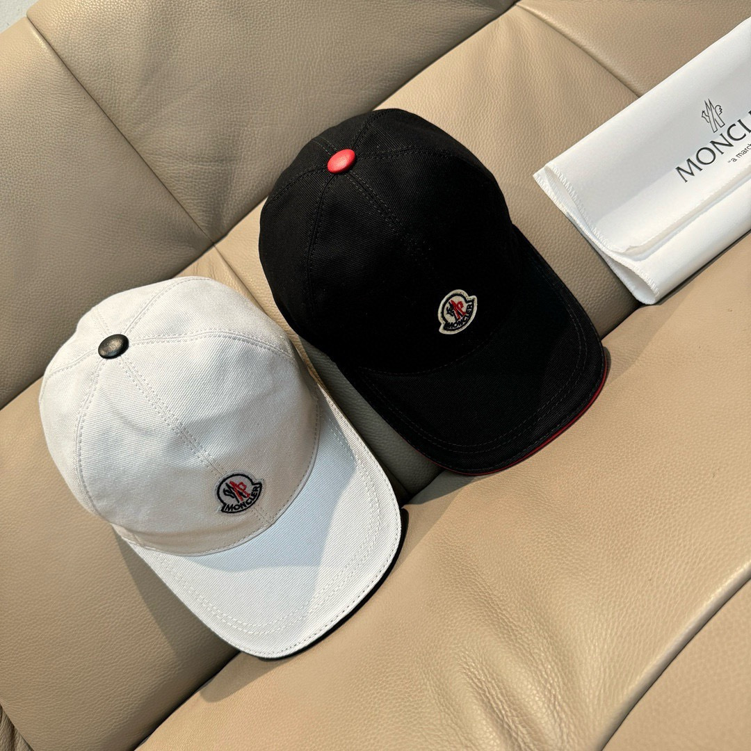 配包装布袋，Moncler蒙口新款原单棒球帽，专柜1:1开模订制，全新立体刺绣，原版帆布料+头层牛皮，纯