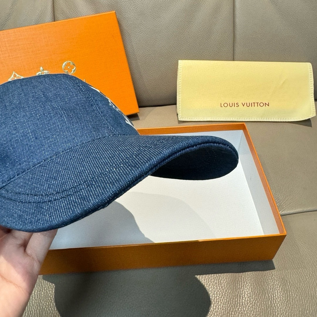 配盒子布袋，LV(路易威登)新款原单棒球帽，LV刺绣，专柜1:1开模订制，原版帆布面料+头层牛皮，精细刺