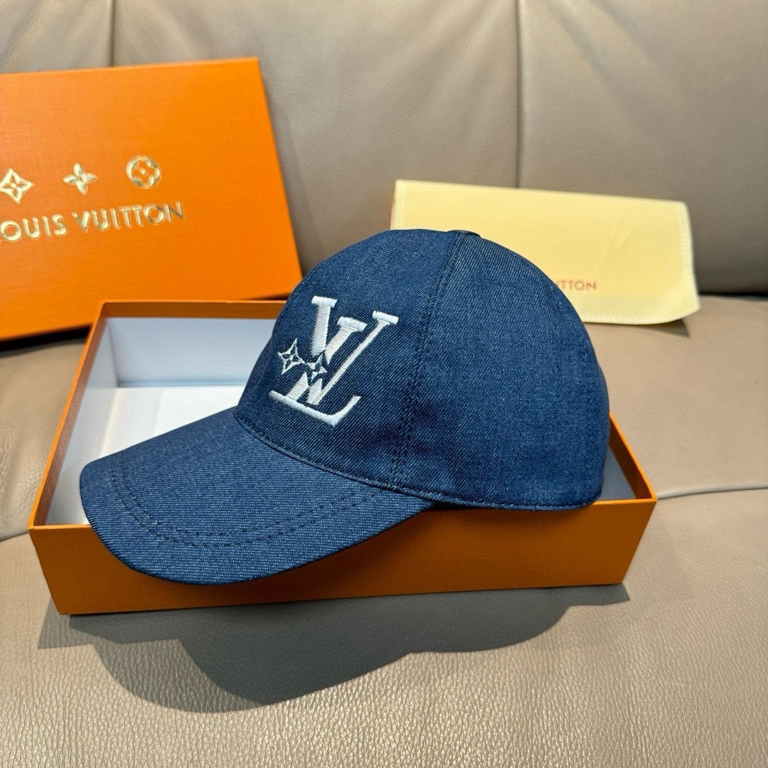 配盒子布袋，LV(路易威登)新款原单棒球帽，LV刺绣，专柜1:1开模订制，原版帆布面料+头层牛皮，精细刺