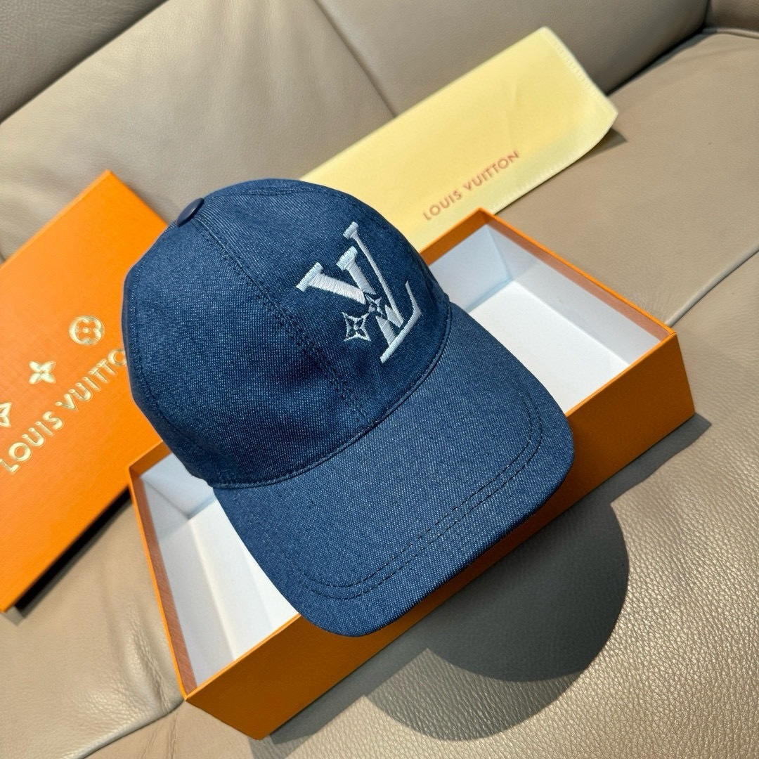 配盒子布袋，LV(路易威登)新款原单棒球帽，LV刺绣，专柜1:1开模订制，原版帆布面料+头层牛皮，精细刺