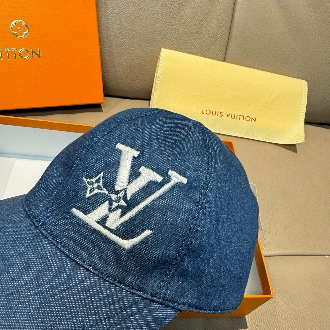 配盒子布袋，LV(路易威登)新款原单棒球帽，LV刺绣，专柜1:1开模订制，原版帆布面料+头层牛皮，精细刺