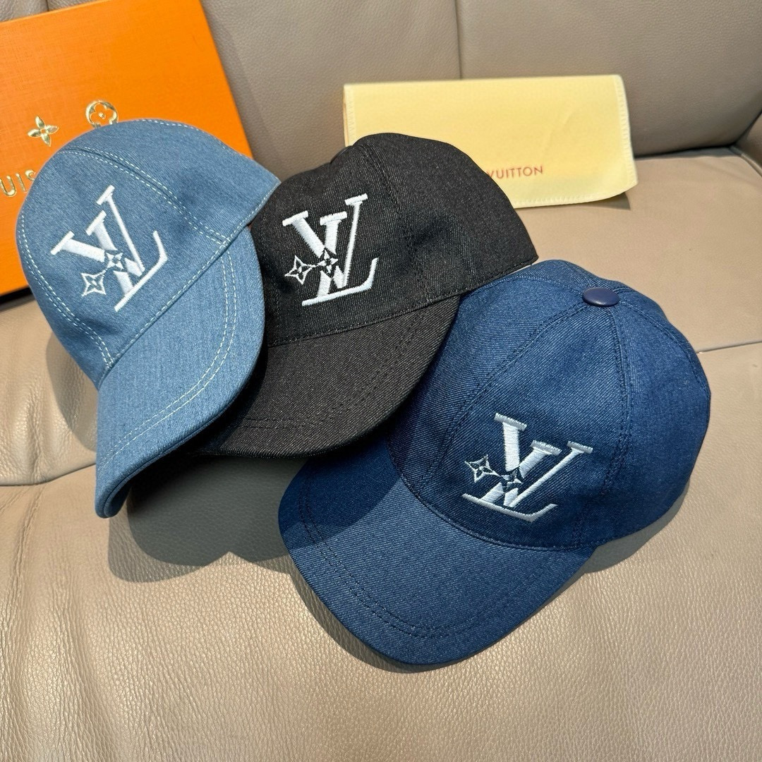 配盒子布袋，LV(路易威登)新款原单棒球帽，LV刺绣，专柜1:1开模订制，原版帆布面料+头层牛皮，精细刺