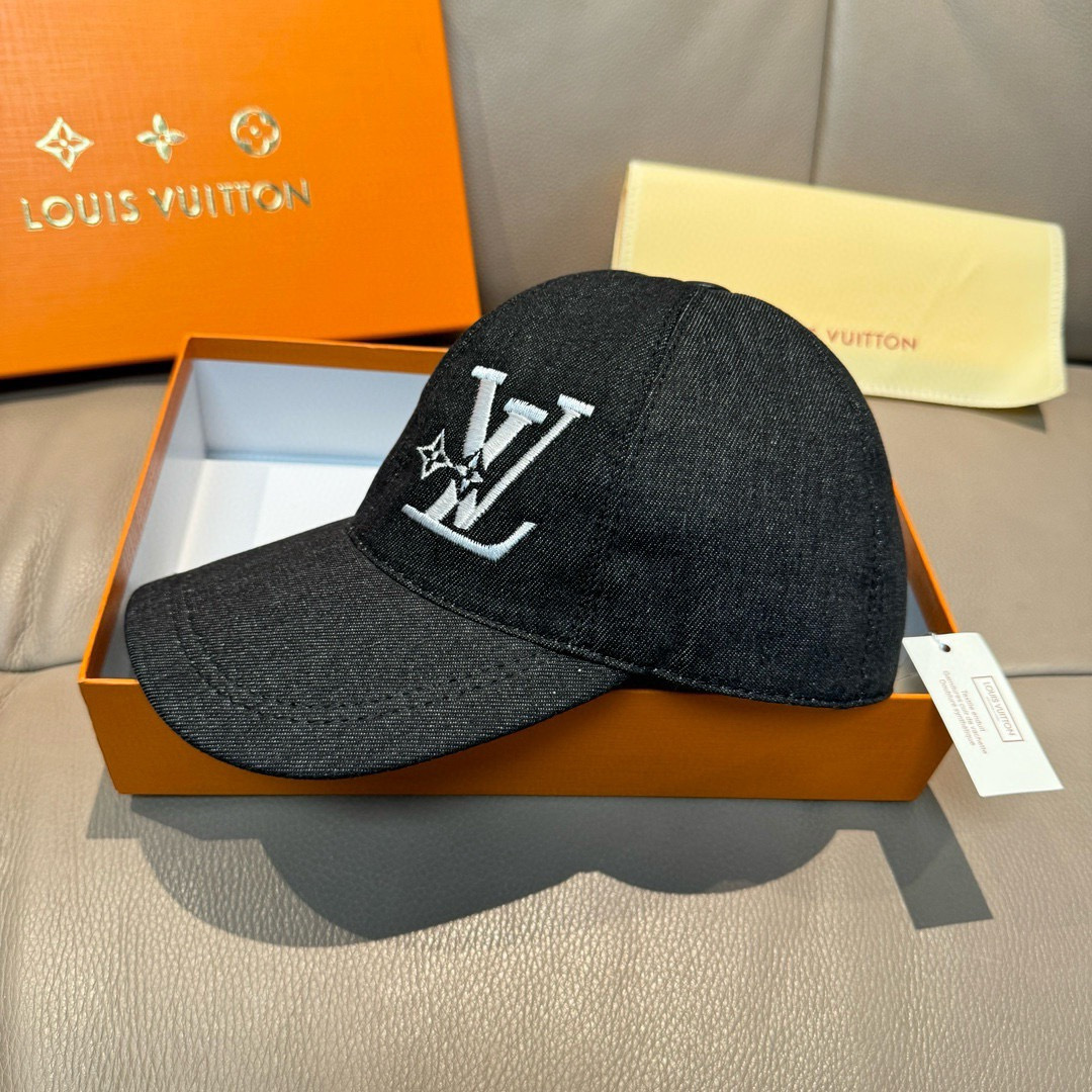 配盒子布袋，LV(路易威登)新款原单棒球帽，LV刺绣，专柜1:1开模订制，原版帆布面料+头层牛皮，精细刺
