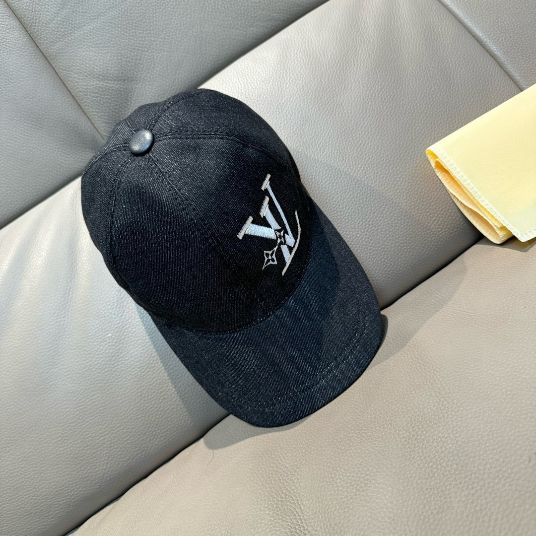 配盒子布袋，LV(路易威登)新款原单棒球帽，LV刺绣，专柜1:1开模订制，原版帆布面料+头层牛皮，精细刺