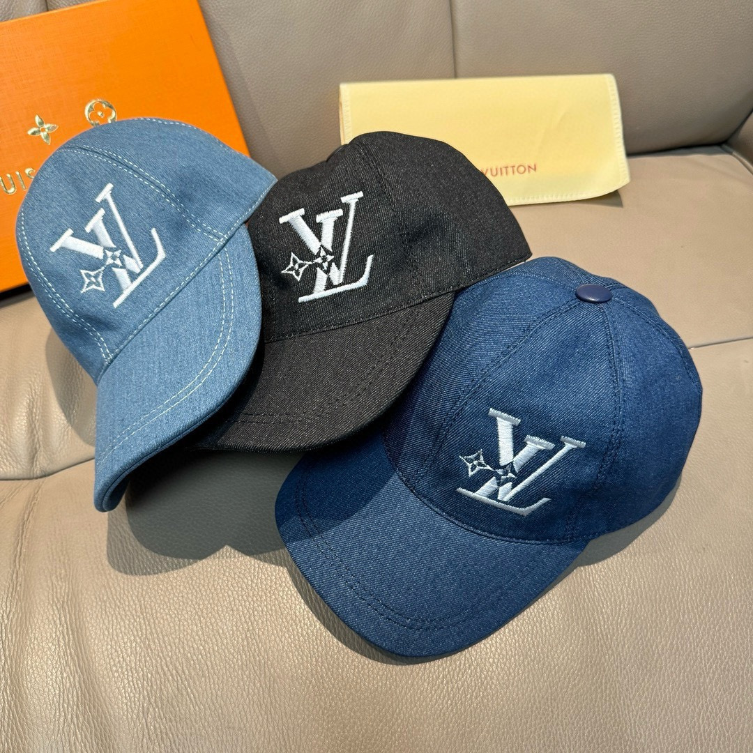 配盒子布袋，LV(路易威登)新款原单棒球帽，LV刺绣，专柜1:1开模订制，原版帆布面料+头层牛皮，精细刺