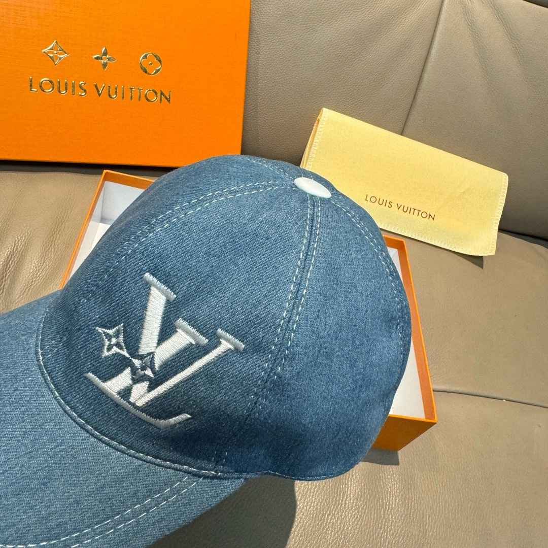 配盒子布袋，LV(路易威登)新款原单棒球帽，LV刺绣，专柜1:1开模订制，原版帆布面料+头层牛皮，精细刺