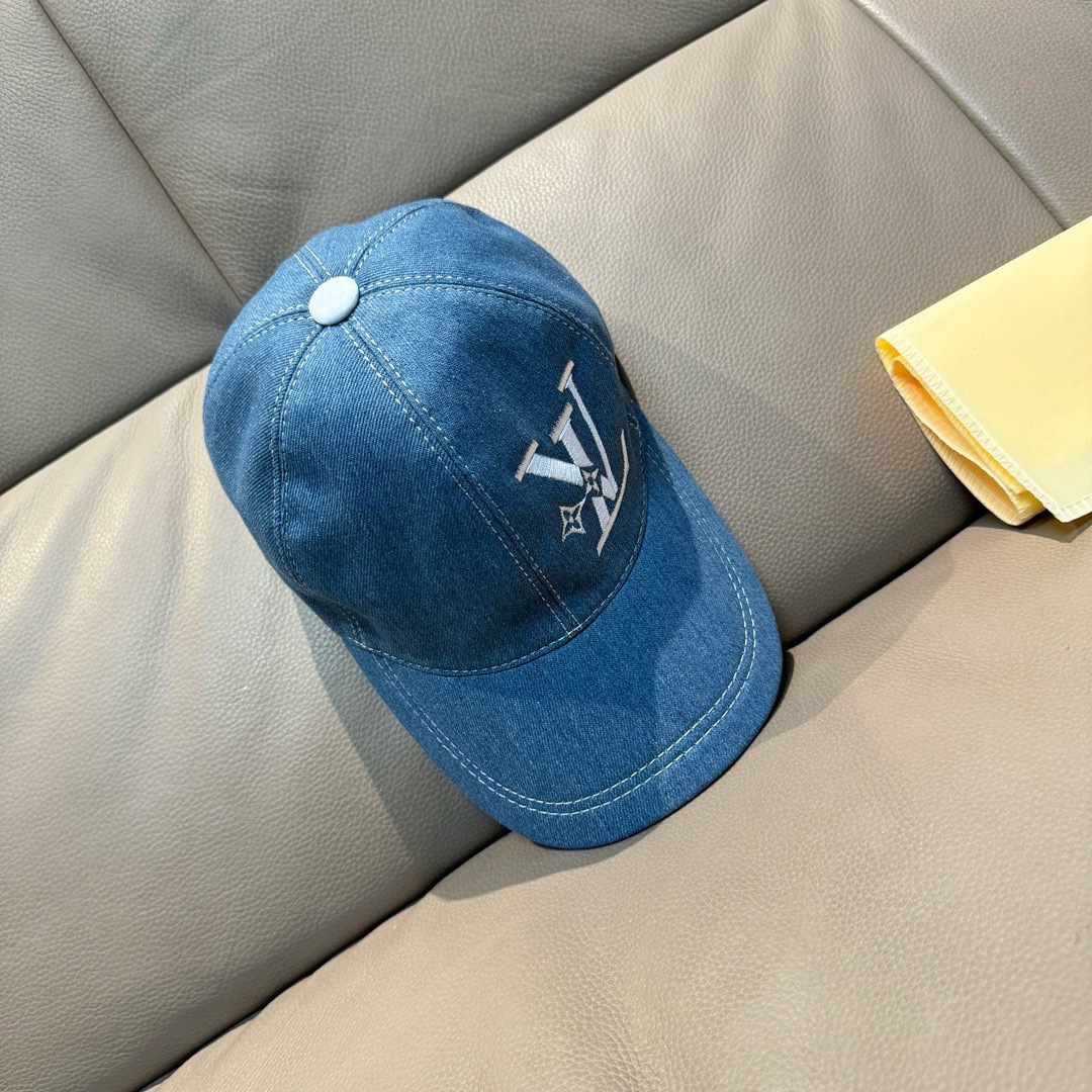 配盒子布袋，LV(路易威登)新款原单棒球帽，LV刺绣，专柜1:1开模订制，原版帆布面料+头层牛皮，精细刺