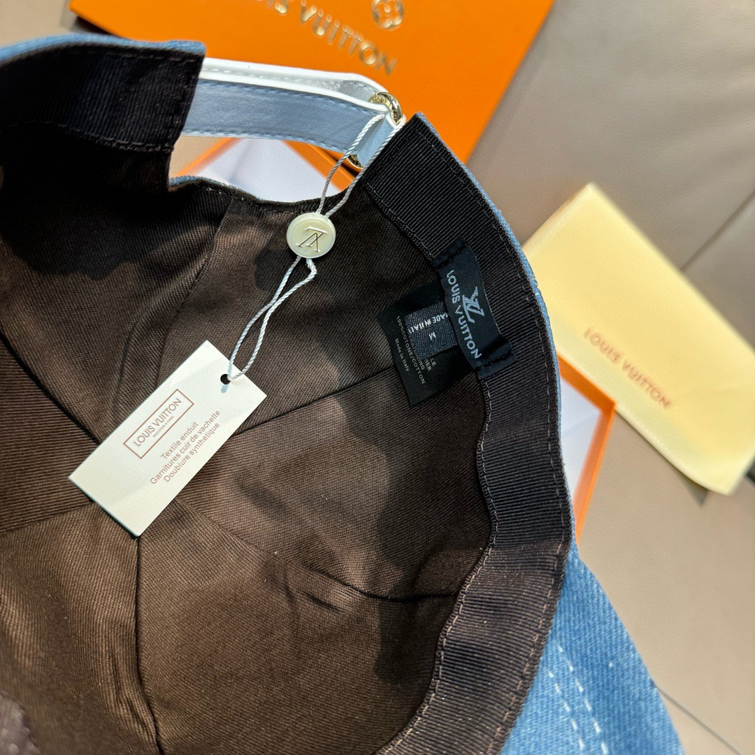 配盒子布袋，LV(路易威登)新款原单棒球帽，LV刺绣，专柜1:1开模订制，原版帆布面料+头层牛皮，精细刺