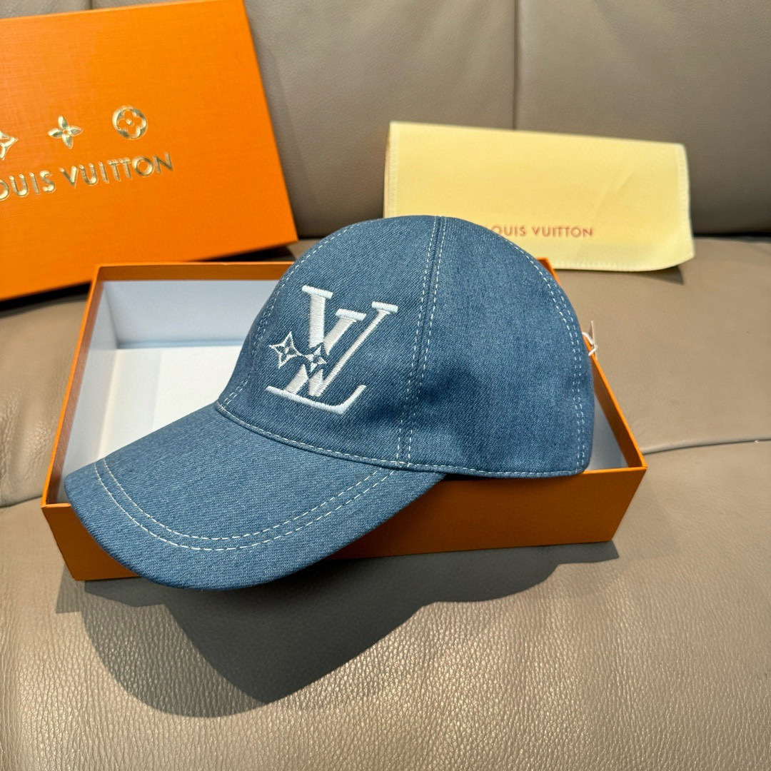 配盒子布袋，LV(路易威登)新款原单棒球帽，LV刺绣，专柜1:1开模订制，原版帆布面料+头层牛皮，精细刺