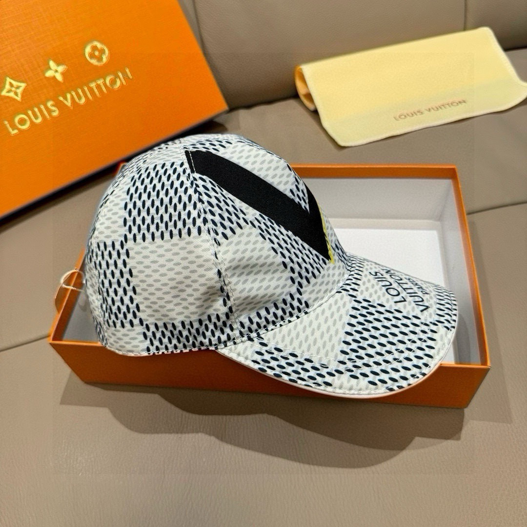 爆款强势回货配盒子布袋，LV(路易威登)新款原单棒球帽，大V丝印，专柜1:1开模订制，原厂订制面料+头层