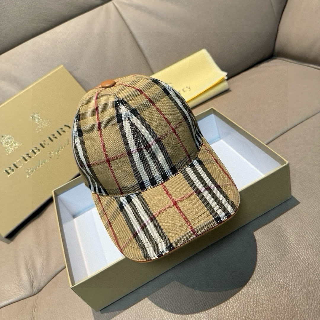 爆款回货！配盒子布袋Burberry（巴宝莉）原单棒球帽， 专柜热卖款，暗纹骑士，1:1开模订制，帆布面