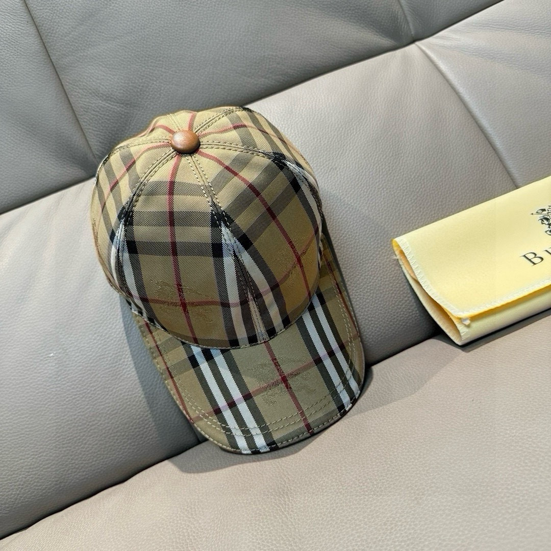 爆款回货！配盒子布袋Burberry（巴宝莉）原单棒球帽， 专柜热卖款，暗纹骑士，1:1开模订制，帆布面