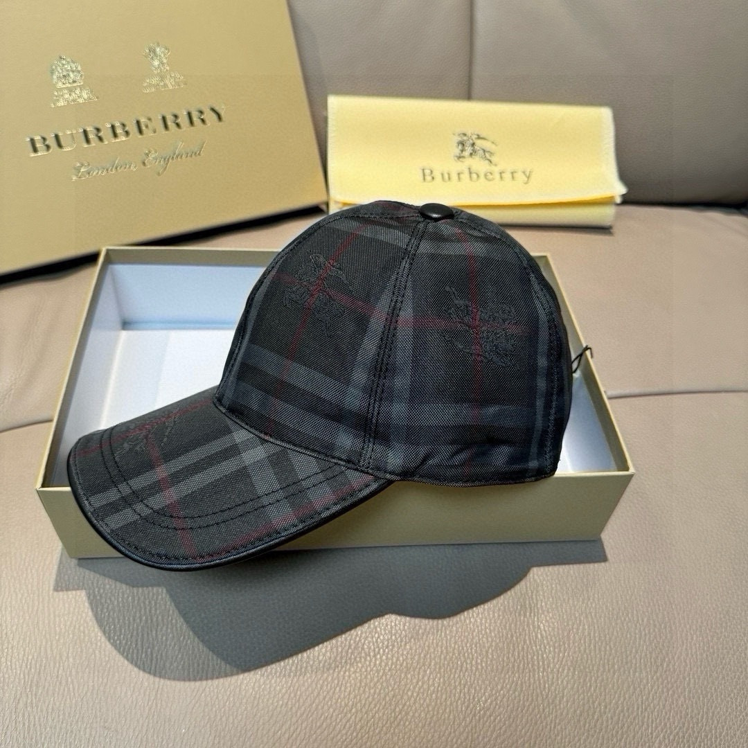 爆款回货！配盒子布袋Burberry（巴宝莉）原单棒球帽， 专柜热卖款，暗纹骑士，1:1开模订制，帆布面